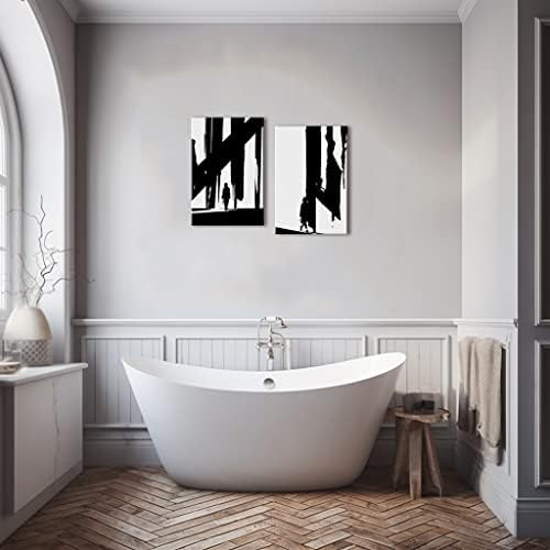 Црно -бело апстрактна wallидна уметност Swdryuz, црно платно печатено wallидно сликарство модерно уметничко дело за дневна соба, спална соба, канцелариски