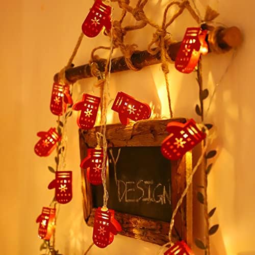 HHMEI 4. 10 LED декорација на елки за украсување на елфанзии, нараквици, батерии оперирани Божиќни декоративни светла, Божиќни украси