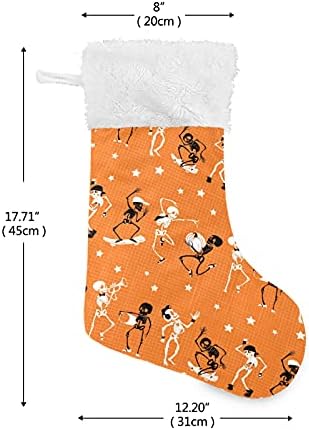 Алаза Божиќни чорапи Скелети Халоуен Класик Персонализирани големи декорации за порибување за семејни празнични сезони за забави Декор 1 пакет,