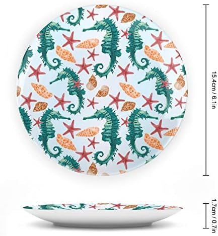 Замотани школки морски коњи керамички коски Кина Декоративни плочи со штанд виси украси за вечера