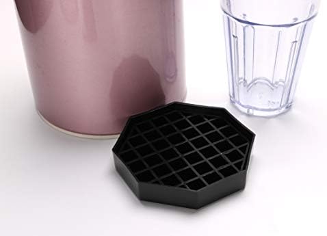 BEV TEK 4 INCH X 1 INCH OCTHAGON CRAPH STROY, 1 Отстранлив фиока за капење со кафе - миење на миење садови, облик на октагон, црна пластична
