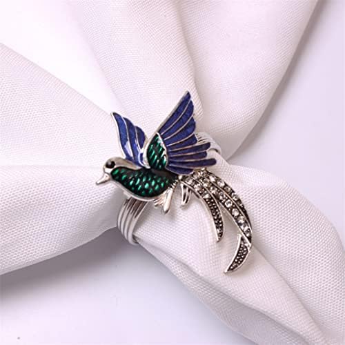 Xjjzs 12 парчиња салфетка торба свадба украси magpie среќа убаво креативни прстени за салфетка