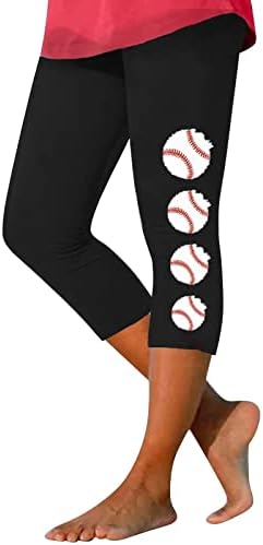Бејзбол Печатење Јога Тренинг Хеланки За Жени Хеланки Со Висок Струк Ултра Меки Четкани Растегливи Удобни Атлетски Спортски Панталони