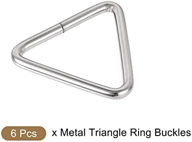 Металикс метални триаголни прстени на прстени 6 парчиња, спојки за торби за мрежи - за кожни чанти за чанти за чанти за садови за