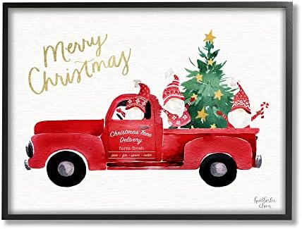 Ступел Индустрии Среќен Божиќ Празник Црвениот Камион Дедо Мраз гноми &Засилувач; Дрво, Дизајн Од Хедерли Чан