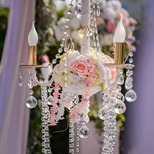 Давијас 32,8 стапки стакло кристали со брада, чиста чиста лустер октагон монистра ланец за свадбени забави DIY занаетчиски накит
