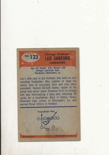 1955 Bowman Card Vintage потпишано 123 Leo Sanford Cardinals - Фудбалски плочи гроздобер картички