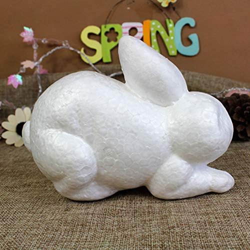 Стобак зајак пена во форма на моделирање на полистирен зајаче фигура за DIY сликарство цвет што уредува велигденска забава, бело