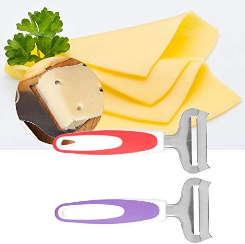 Нож за сирење Natudeco 2 парчиња, мултифункционален путер од путер од не'рѓосувачки челик рачен сирење, рејтинг кујнски гаџети