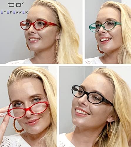 Очила со овално читање со очи со 4 пакувања за жени стилски читатели