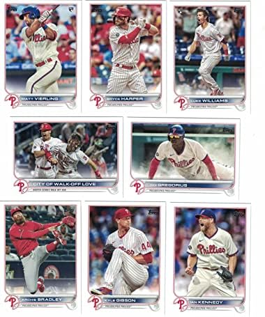 Бејзбол тим на Филаделфија Филис / 2022 година, поставен со картички. Плус 2021 Бејзбол тим на Топс Фили се постави со картички.