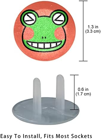 Излез приклучок опфаќа електрични заштитни капаци за безбедносни капаци за приклучоци за дома- симпатична среќна жаба црвена шема