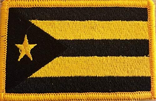 Порто Рико знаме извезено прицврстувач за прицврстувачи на лепенка за прицврстувачи на кука и јамка Тактички амблем на рамото