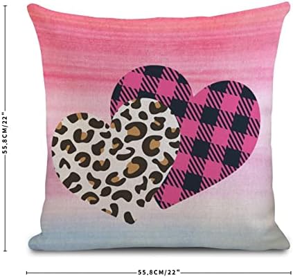 UTF4C Среќна перница за Денот на вineубените, caseубовен памучен перниче за памук, costубов со перница за срце, фрлање перница, 16x16in loveубовни