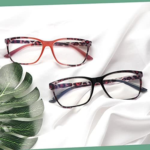 Прогресивни очила за читање со мултифокус сина светлина блокирање за жени, мултифокални читатели на очите со пролетна шарка