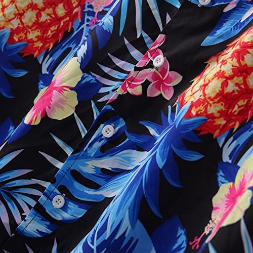 Нибв Машка Хавајска Кошула Обична Кошула Со Копчиња Надолу Цветни Кошули Со Кратки Ракави Модни Маици Блузи Маици