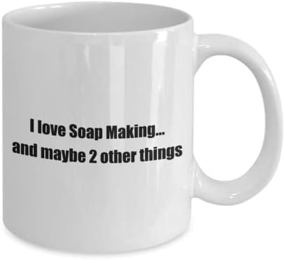 Смешно сапун правејќи хоби класична кригла за кафе: сакам правење сапун. И можеби. Одличен подарок за хобисти бело 11oz