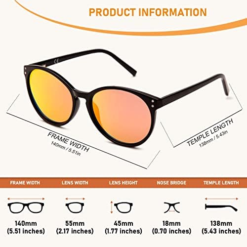 Goо Гроздобер рефлексивни спортски очила за сонце за жени - UV400 леќи Ретро класични очила за сонце со метална пролетна шарка