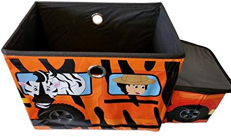 Сафари камион со Зебра Детска складирање играчка кутија за бинти организатор MDF седиште за преклопување