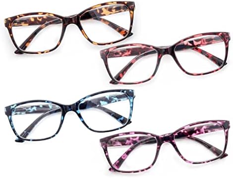 Хејјок Очила За Читање Жени 4 Спакувани Дами Преголеми Читатели 2.5 Класични Големи Квадратни Чаши Со Камо Рамка За Удобност При Читање