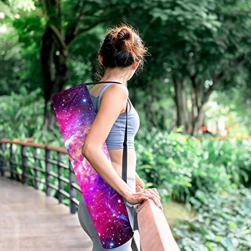 Galaxy маглина starвездена вселенска небо јога мат торби со јога со целосна зип торба за жени мажи, вежбање јога мат носач со