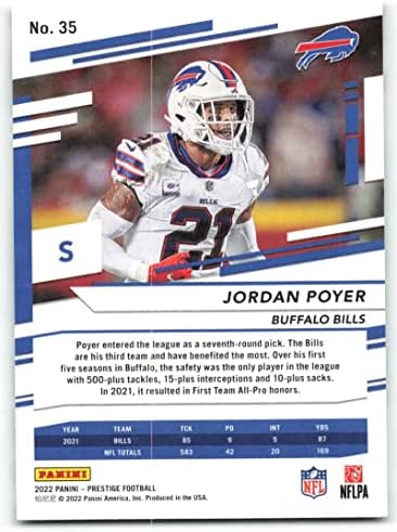 2022 Panini Prestige 35 Jordan Poyer Buffalo Bells NFL Football Trading Card