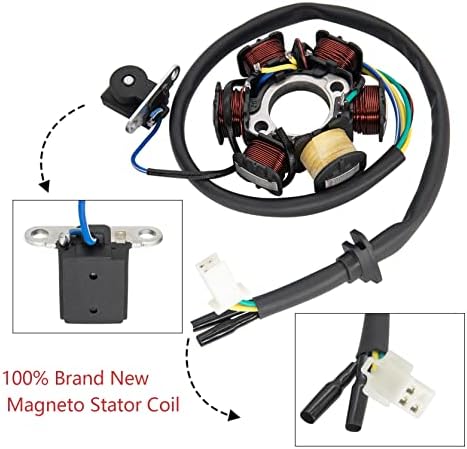 Палење статор магнето 5 жица AC 6 Полски калем за GY6 125CC 150cc скутер ATV Go Kart Taotao Dune Buggy, 6 калем 5 жица статор магнето