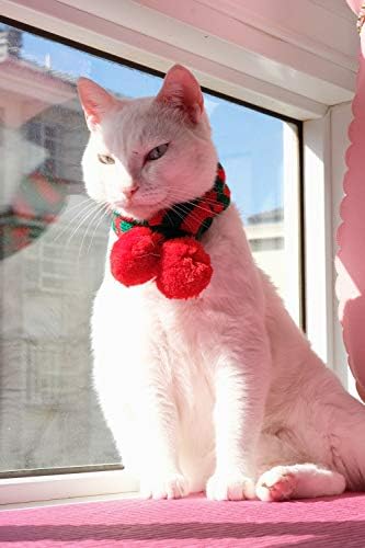 Божиќна костум на мачки Павскидо, плетена капа за миленичиња и шамија за одмор зимски мачки облеки