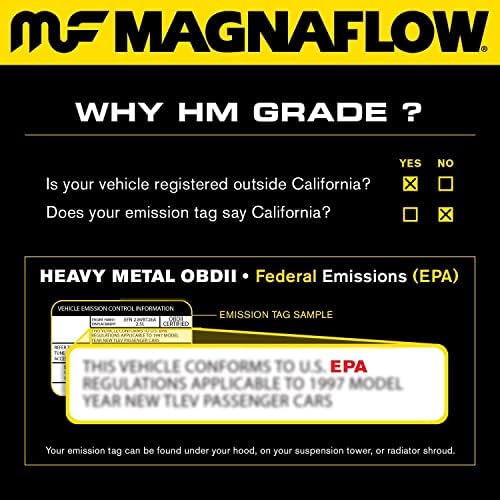 MagnaFlow Директен-Одговара Каталитички Конвертор HM Одделение Федерални/ЕПА Согласност 23966-нерѓосувачки Челик 2.5 Во Главните
