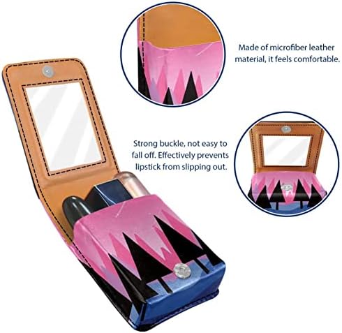 Кармин за шминка ОРИУКАН торба ЗА кармин со огледало пренослива торбичка за складирање кармин организатор за складирање на сјај за усни, Цртан