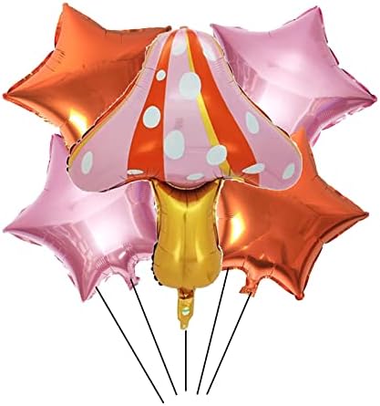 5 парчиња големи балони со фолија од печурки во облик на миларни балони за роденден бебе туш свадбена земја на самовила тематска забава