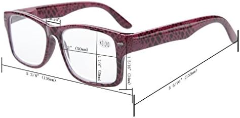 Пролетни шарки со очила со 5 пакувања во форма на правоаголни очила за читање Читатели жени +1,75
