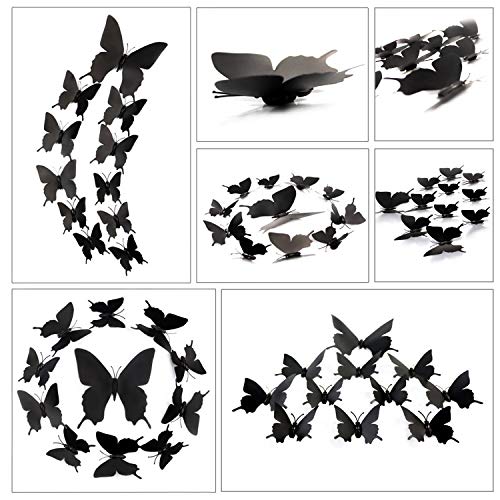 НЕПАК 144 парчиња 3д Налепници За Ѕид Од Пеперутка 3 Големини Отстранливи Мурални Налепници За Пеперутки За Спална Соба Магнети За