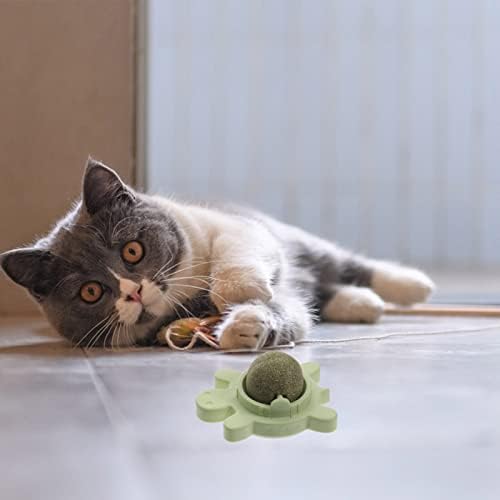Ipetboom 3pcs топчиња со мачки за ротирање на мачки играчки играчки wallид затворен мачки закуска топка за чистење на заби за мачки