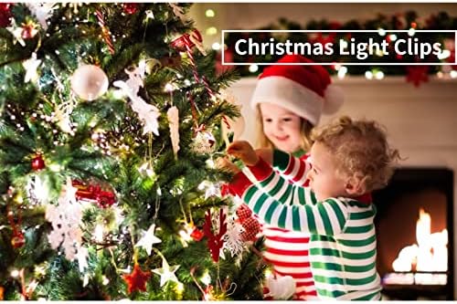 100 парчиња Божиќни светлосни клипови, пластични куки за олуци за светла на отворено, мини олук клипови водоотпорни празници за виси за висини