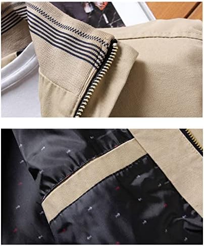 Мајсифу-ГJ Машки целосна патент руно, наредена јакна, лесен лесен памук памук ветерница густа зимска држач за џебови од џакери