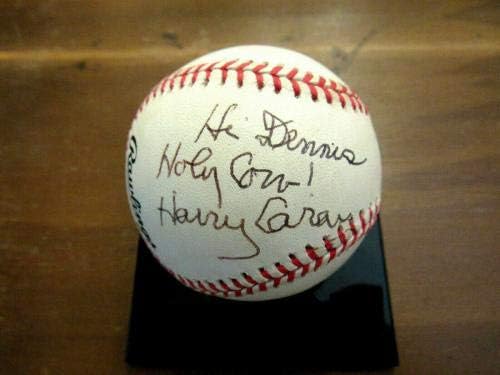 Хари Кери Света крава Чикаго Кобс Хоф потпишана автоматска гроздобер на бејзбол JSA COA - Автограмирани бејзбол