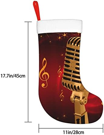 Аугенски Божиќни чорапи микрофон Апстракт музички двострана камин што виси чорапи