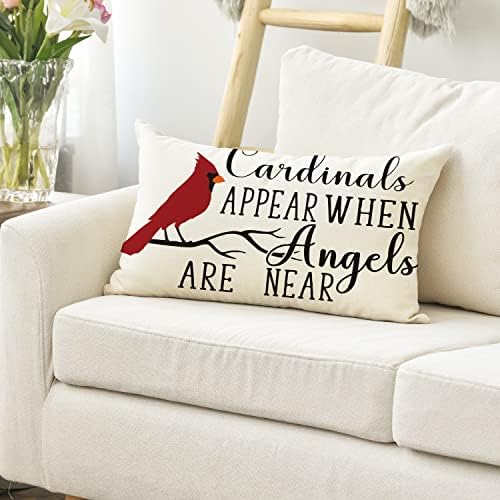Avoin ColorLife Cardinalis се појавуваат кога ангелите се близу до фрлање на капаци на перници, 12 x 20 инчи северна кардинална дневна