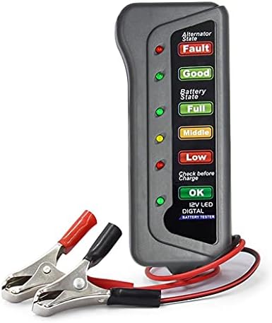 PDGJG Mini 12V тестер за батерии на автомобили 6 LED светла прикажуваат автоматски дијагностички алатки за автомобили алтернатор за автомобили