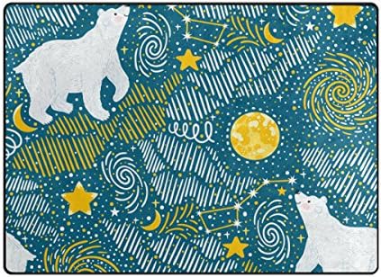 Colourlife лесен тепих душеци подрачје меки килими под мат килим украс за детска соба дневна соба 63 x 48 инчи Поларни мечки месечини