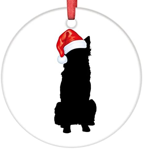 Божиќни украси Божиќно кучиња Силуета кучиња украси за новогодишна елка Керамика Персонализирани кучиња Божиќни украси 2022