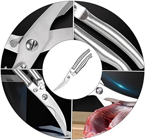 Анголички не'рѓосувачки челик ножици за пилешки коски ножици тешки кујнски ножици тешки живина риба ножици не'рѓосувачки челик