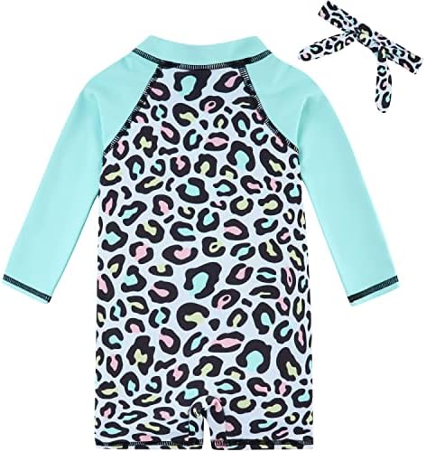Tupomas Toddler Baby Girls Swimsuit UPF 50+ осип на осип за сончање на сијалички со долги ракави едно парче костум за пливање 6-36 месеци