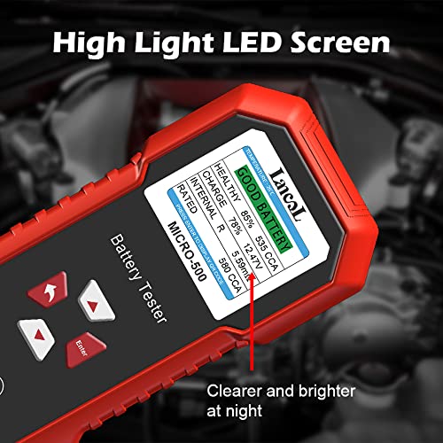 Тестер за батерии на батерии Huiop, LCD боја дисплеј автомобил со автомобилски моторцик за полнење на батерии 12.0V Поддршка