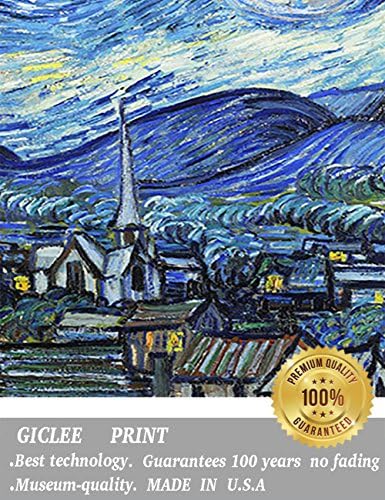 Eliteart- starвездена ноќ од Винсент ван Гог масло за сликање на масло за репродукција Giclee Wall Art Canvas отпечатоци