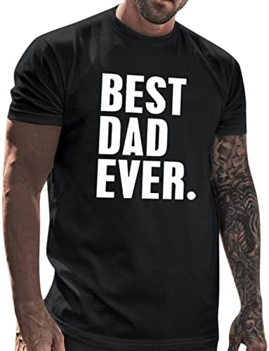 XXBR Денот на таткото маички, летни кратки ракави, печати тенок вклопат основни врвови на екипажот, обична маичка за тато