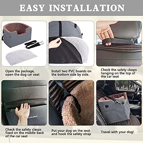 Fareyy Dog Booster Seat Подигнато седиште за кучиња за кучиња за мали кучиња - со џеб за складирање и безбедносен поводник, топло кадифен засилувач