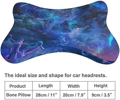 Прекрасна перница за вратот на небото 2 парчиња удобна автоматска перница за глава од глава за дишење на меморија за пена за автомобили