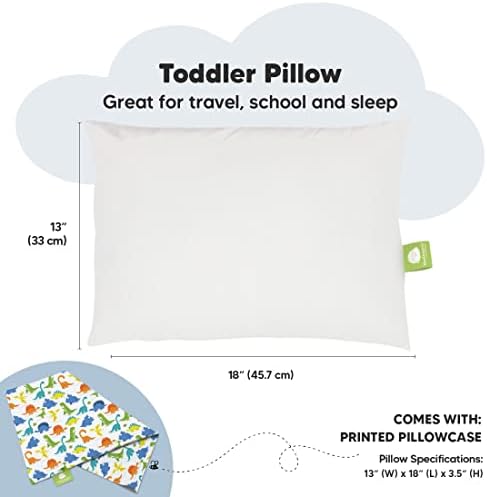 Keababies Toddler Pillow со перница и перница за мали деца за перница од 13x18 - 13x18 меки органски памучни перници за дете за спиење
